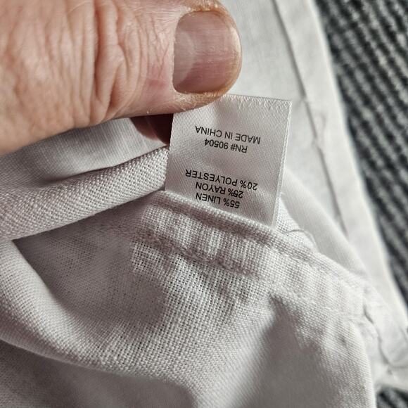 Steve Harvey Collection Shirt Mens 2XL White Linen Blend Short Sleeve Button - Picture 11 of 11